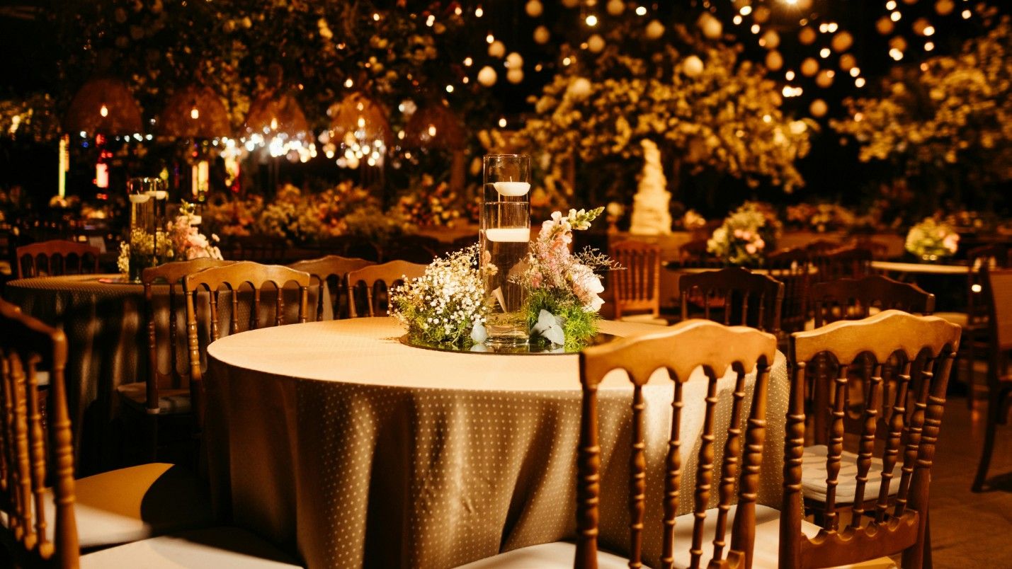 An intimate venue with professional lighting for the event.